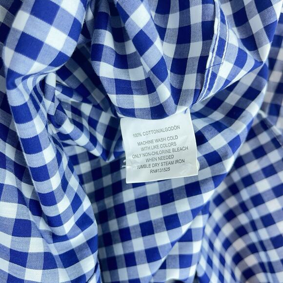 Bowery & Broome Mens Large Blue Check Cotton Shirt Outdoor Cabincore Gorpcore - Picture 5 of 10